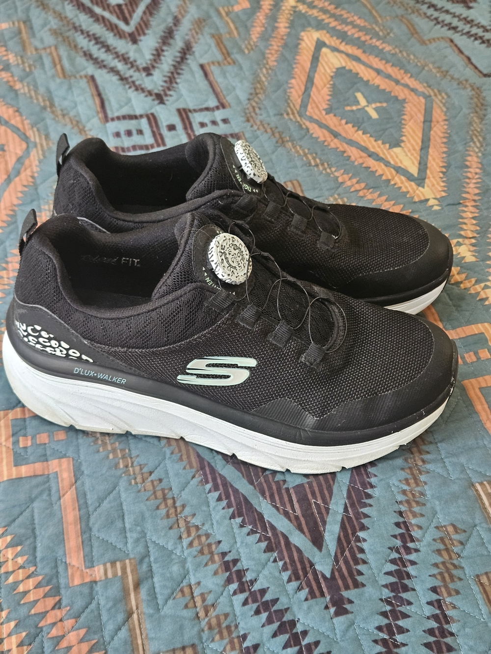 Skechers Black and White Casual Slip-On Sneakers